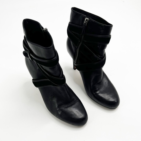 Cole Haan NikeAir Talia Black Leather Heel Ankle Boots Size 8 - Picture 4 of 14